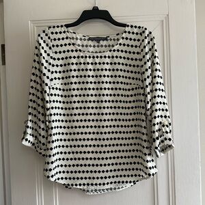 Brixon Ivy Black and White 3/4 Sleeve Blouse - Size XS